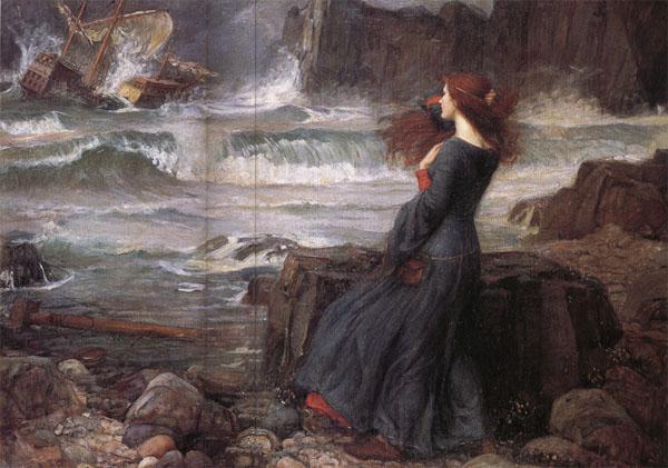 John William Waterhouse Miranda-The Tempest Norge oil painting art